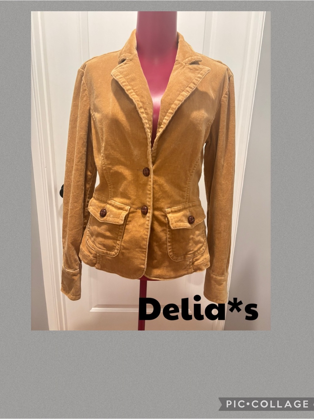 dELiA*s Mustard (tan) Corduroy Y2K Blazer Jacket M